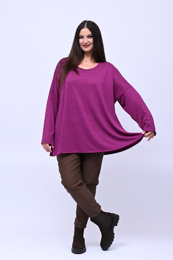 Maglia over calda viscosa - Bouganville