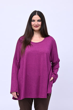 Maglia over calda viscosa - Bouganville