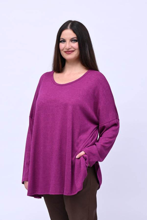 Maglia over calda viscosa - Bouganville