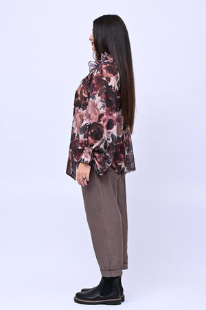 Pantalone bengalina vita alta - Greige