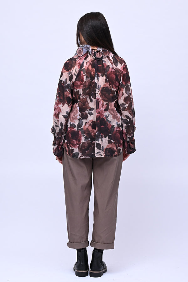Pantalone bengalina vita alta - Greige