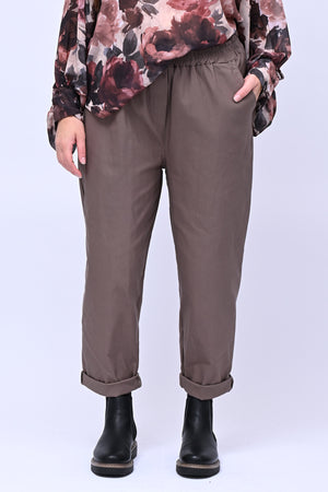 Pantalone bengalina vita alta - Greige