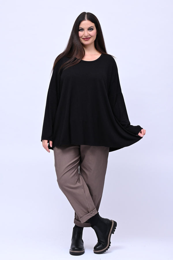 Maglia over calda viscosa - Nero