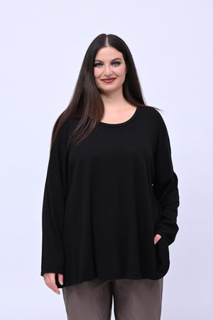Maglia over calda viscosa - Nero