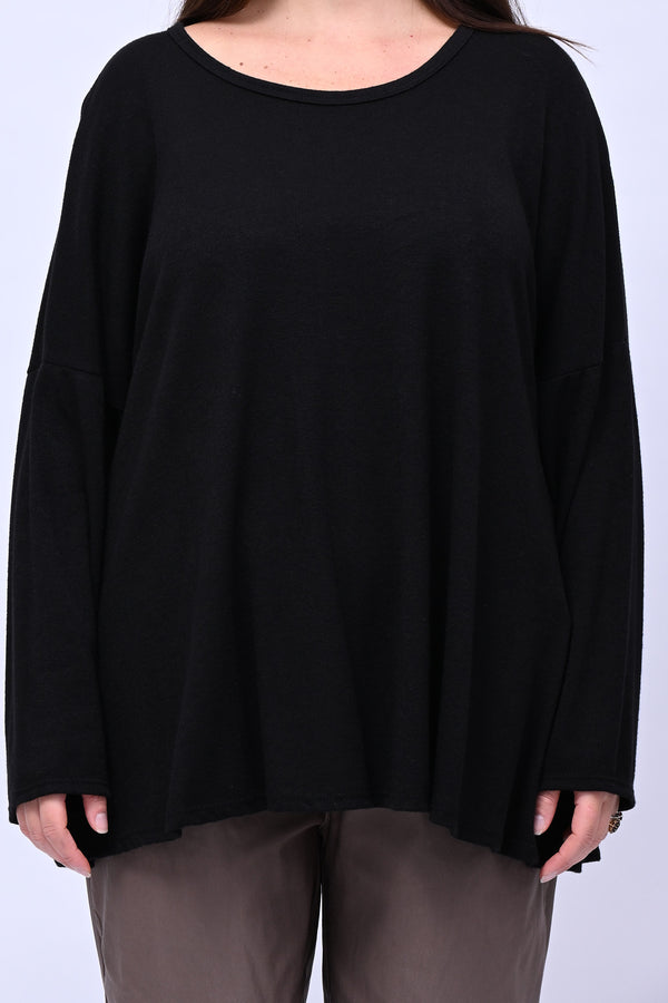Maglia over calda viscosa - Nero