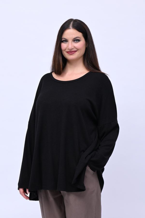 Maglia over calda viscosa - Nero