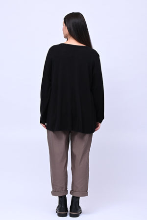 Maglia over calda viscosa - Nero