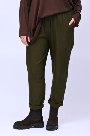 Pantalone bengalina vita alta - Oliva