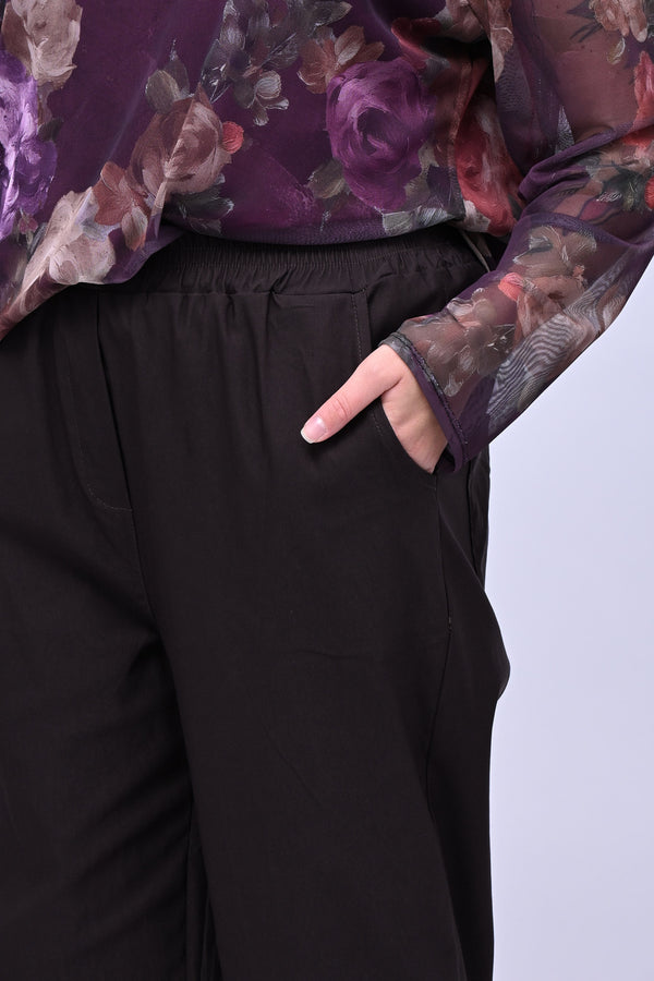 Pantalone bengalina vita alta - Moro