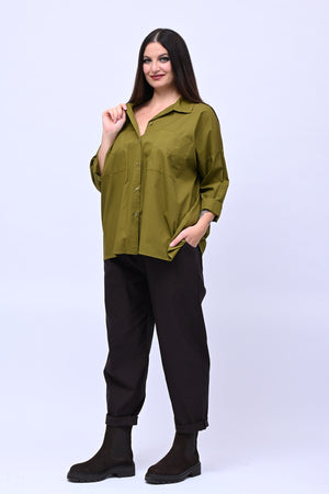 Camicia over tasconi - Verde oliva