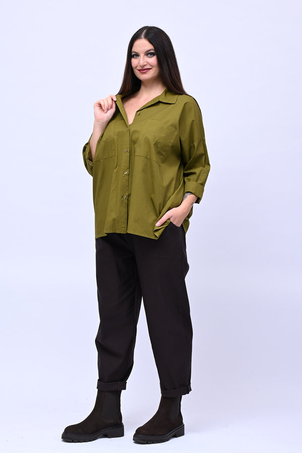 Camicia over tasconi - Verde oliva