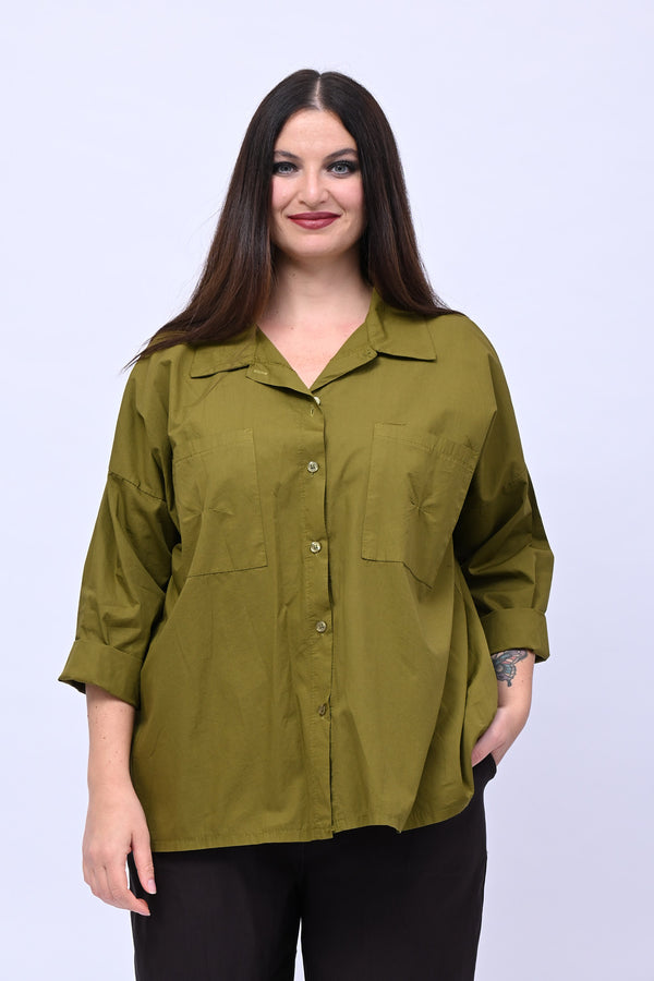 Camicia over tasconi - Verde oliva
