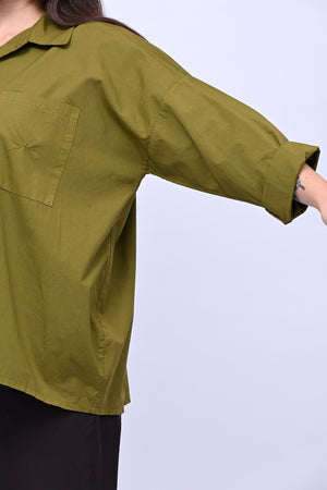 Camicia over tasconi - Verde oliva