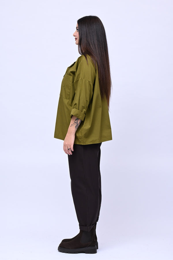 Camicia over tasconi - Verde oliva