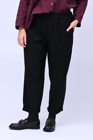 Pantalone bengalina vita alta - Nero