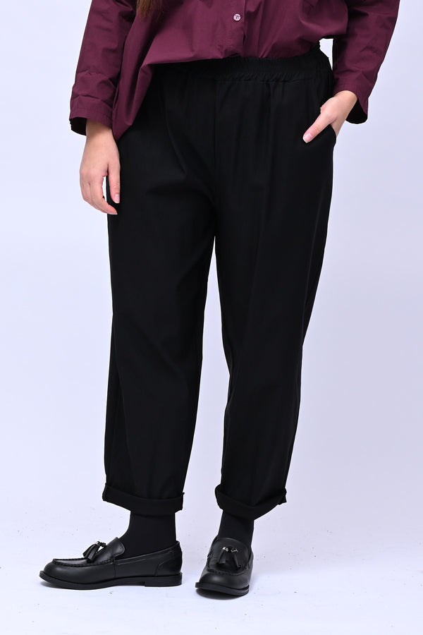 Pantalone bengalina vita alta - Nero