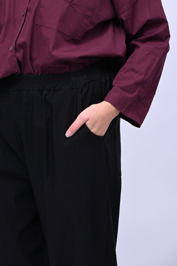 Pantalone bengalina vita alta - Nero