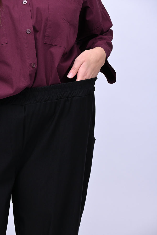 Pantalone bengalina vita alta - Nero