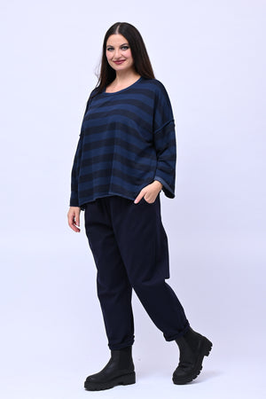 Pantalone punto milano tasche - Blu