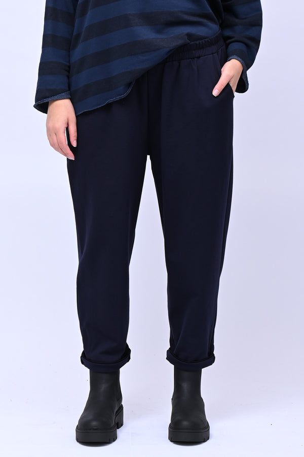 Pantalone punto milano tasche - Blu