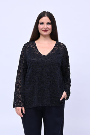 Maglia devorè scollo V - Inchiostro