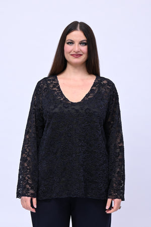 Maglia devorè scollo V - Inchiostro