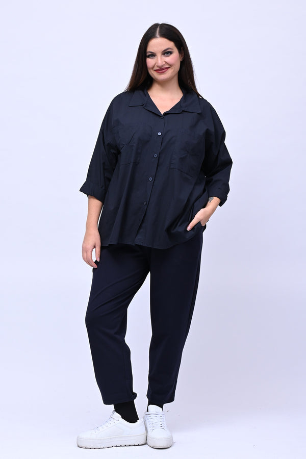 Camicia over tasconi - Blu