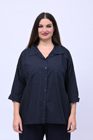 Camicia over tasconi - Blu