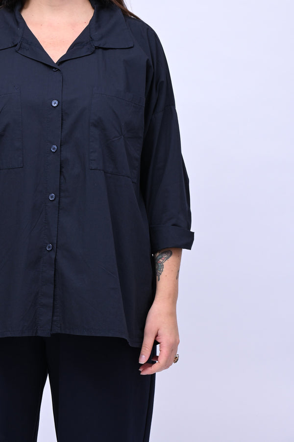 Camicia over tasconi - Blu