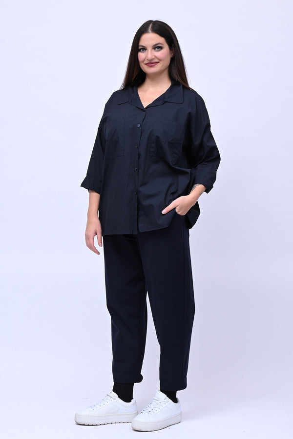 Camicia over tasconi - Blu