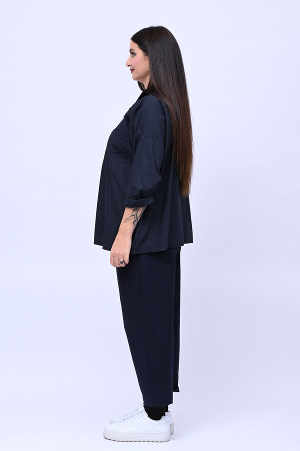 Camicia over tasconi - Blu