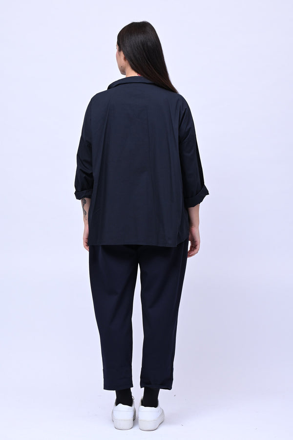 Camicia over tasconi - Blu