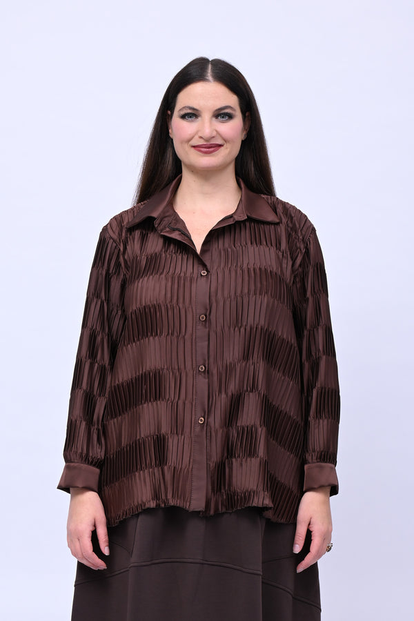 Camicia plissè coda - Moro