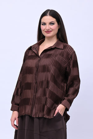 Camicia plissè coda - Moro