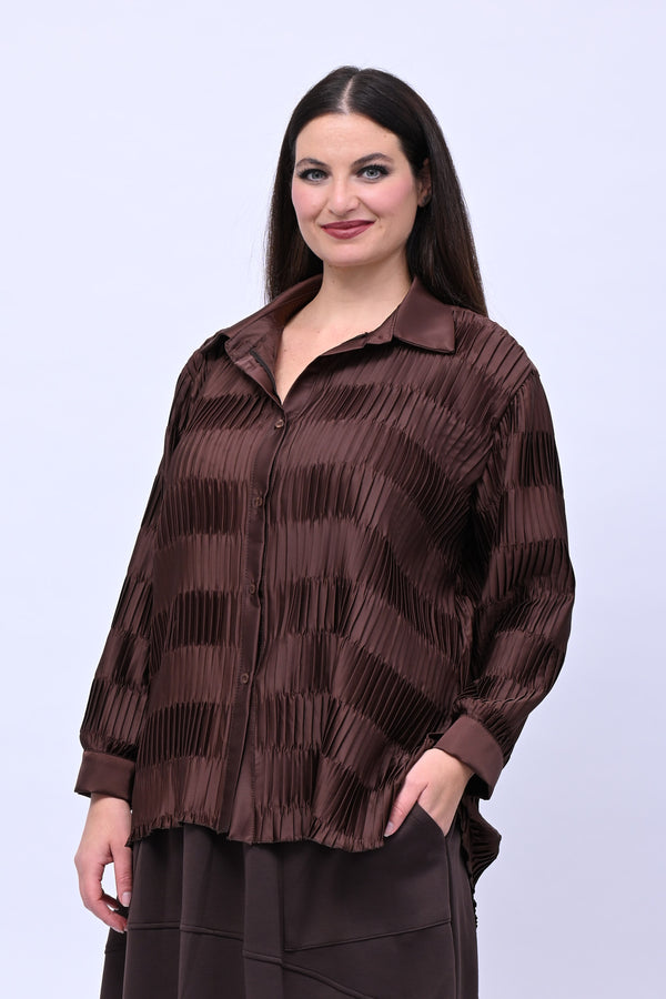 Camicia plissè coda - Moro