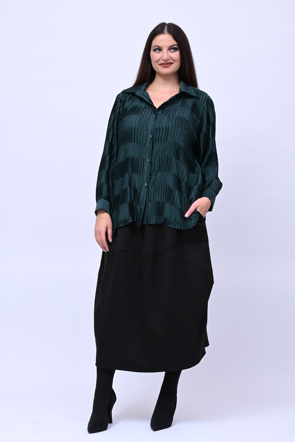 Camicia plissè coda - Verde Gucci