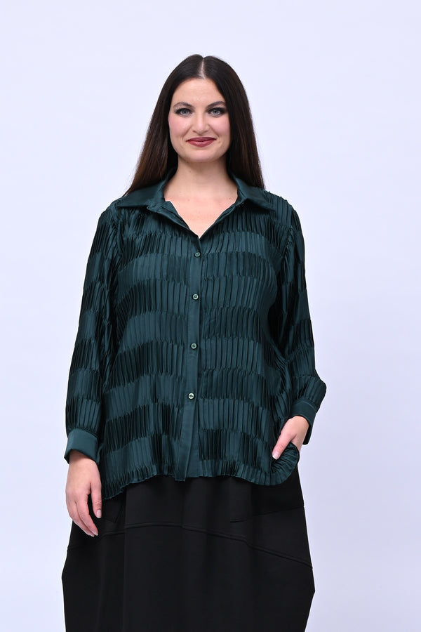 Camicia plissè coda - Verde Gucci