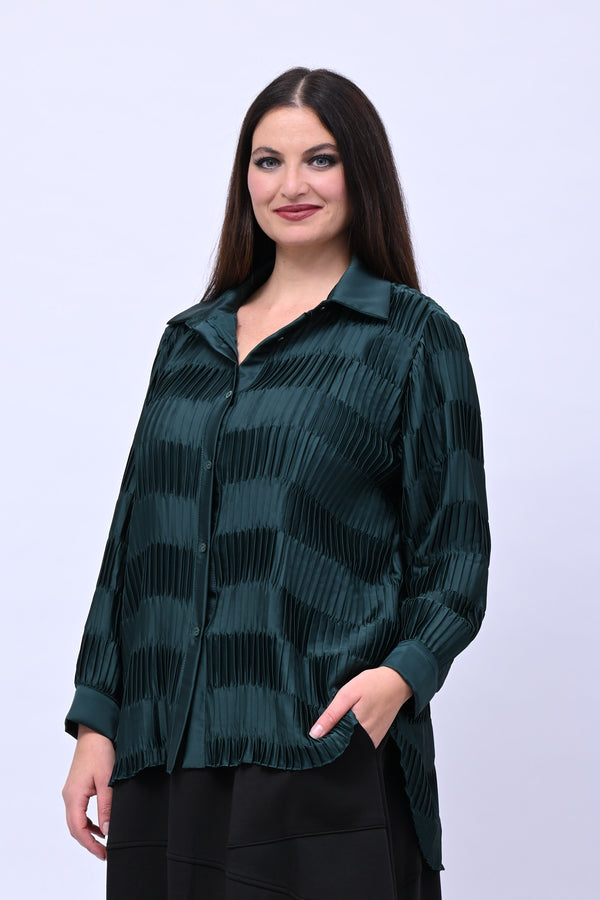 Camicia plissè coda - Verde Gucci