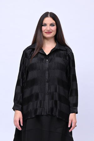 Camicia plissè coda - Nero