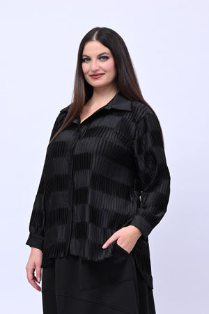 Camicia plissè coda - Nero
