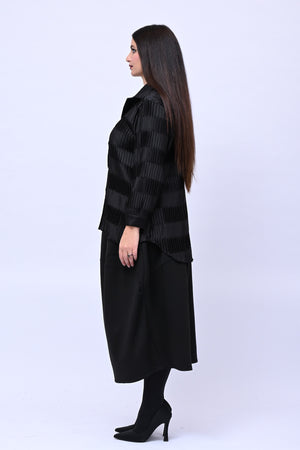Camicia plissè coda - Nero