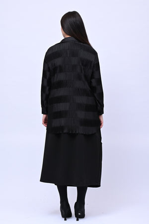 Camicia plissè coda - Nero