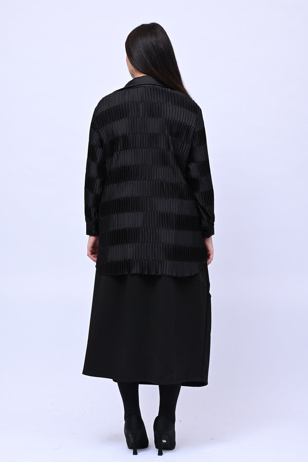 Camicia plissè coda - Nero