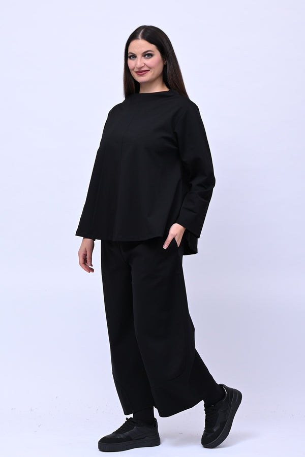 Completo scollo vulcano - Nero