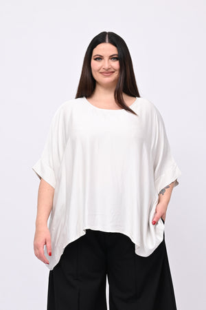Blusa over raso - Gesso