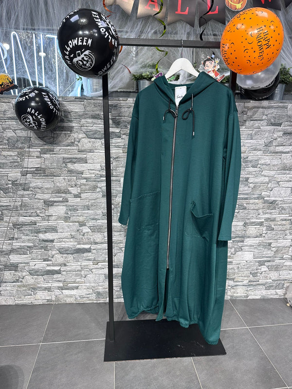 Maxi spolverino felpa - Verde Gucci