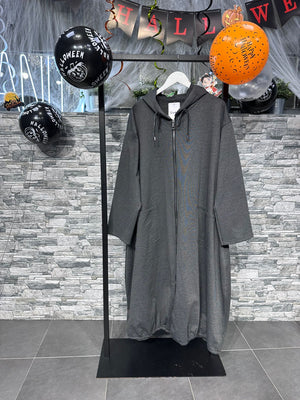 Maxi spolverino felpa - Piombo