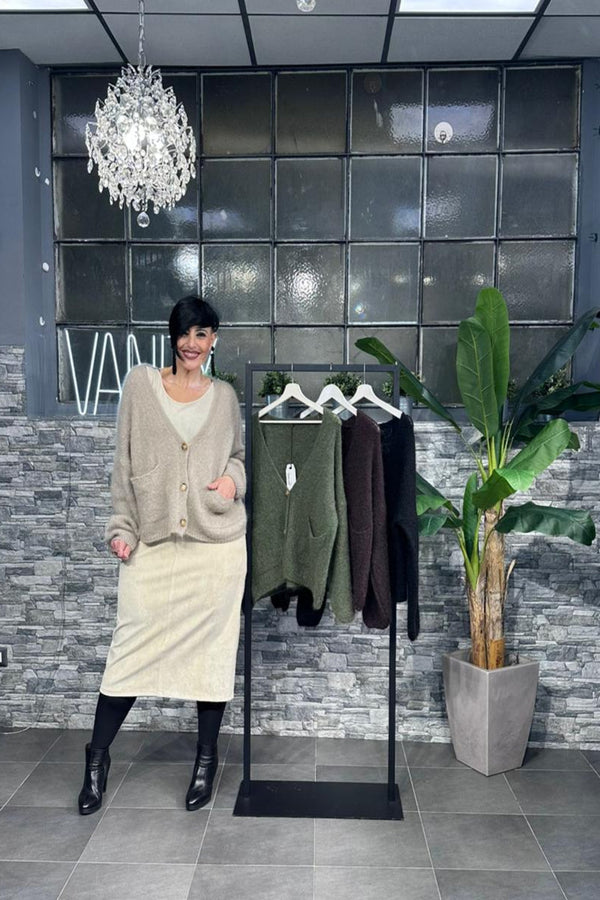 Cardigan crop mohair - Moro