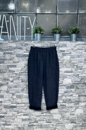 Pantalone effetto jeans - Blu black