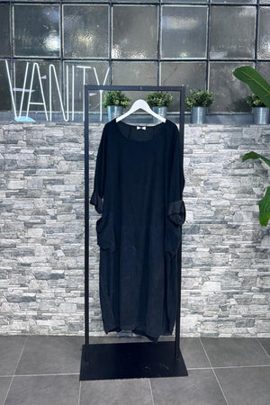 Abito costine tasconi - Nero